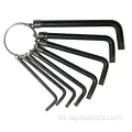 8pcs Black &quot;Tamper Torx&quot; Spanners Hex Key Llave Set anillo con un anillo